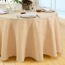 40 Toalhas De Mesa Jacquard Redonda Gigante Buffet 2,80m Ø Cor Palha Foto mini  2