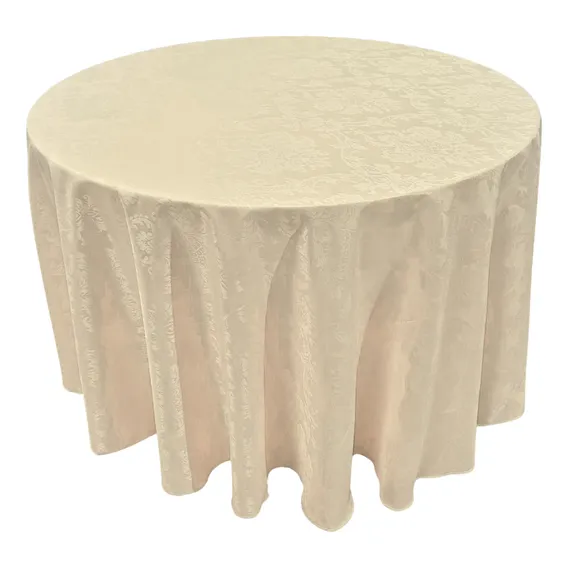40 Toalhas De Mesa Jacquard Redonda Gigante Buffet 2,80m Ø Cor Palha Foto 1