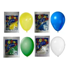 400 Bexiga Balão Brasil Verde Amarelo Azul Branco (100 Cada) Foto mini 1