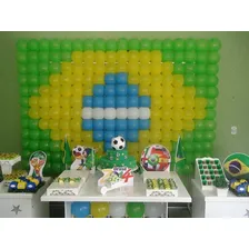 400 Bexiga Balão Brasil Verde Amarelo Azul Branco (100 Cada) Foto mini 4