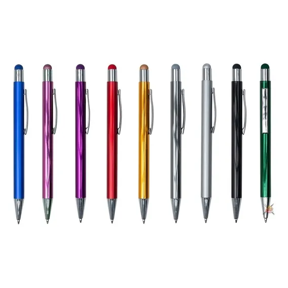 400 Canetas Metal C/ Touch Personalizadas A Laser Tinta Azul Exterior Variado Foto 1
