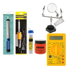 4046 Kit Solda Multímetro Ferro Sugado Pasta Estanho Suporte 30w 127v Foto mini 1