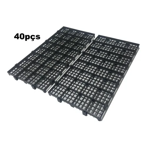 40pc Palete Estrado Plástico Preto 2,5x25x50 Cm De Qualidade Foto 1