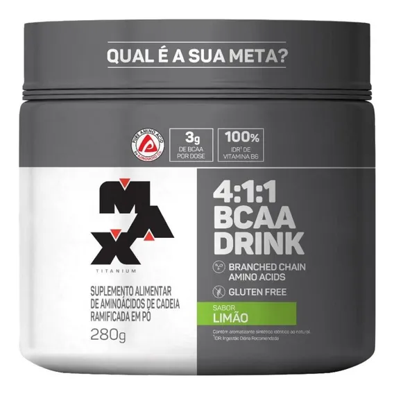 4:1:1 Bcaa Drink 280g Max Titanium Sabor Limão Foto 1