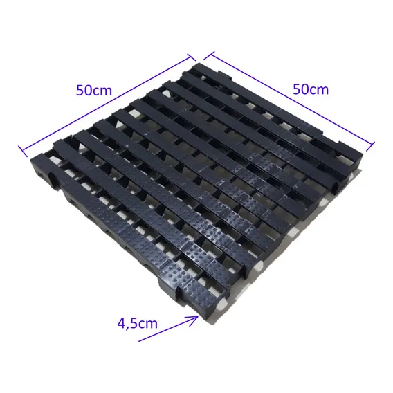 4pç Estrado Em Plástico/ Palete/ Pallet/ Pallets 50x50cm Cor Preto Marwell Foto 1