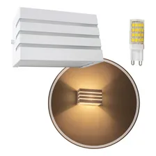 4x Arandela Frisada Luminária AlumÃnio + Led G9 5w St548 Estrutura Branco Luz Branco Quente 220v Foto mini 4