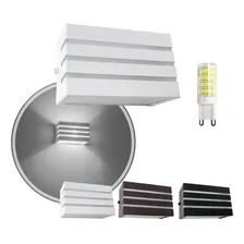 4x Arandela Frisada Luminária AlumÃnio + Led G9 5w St548 Estrutura Branco Luz Branco Quente 220v Foto mini 1