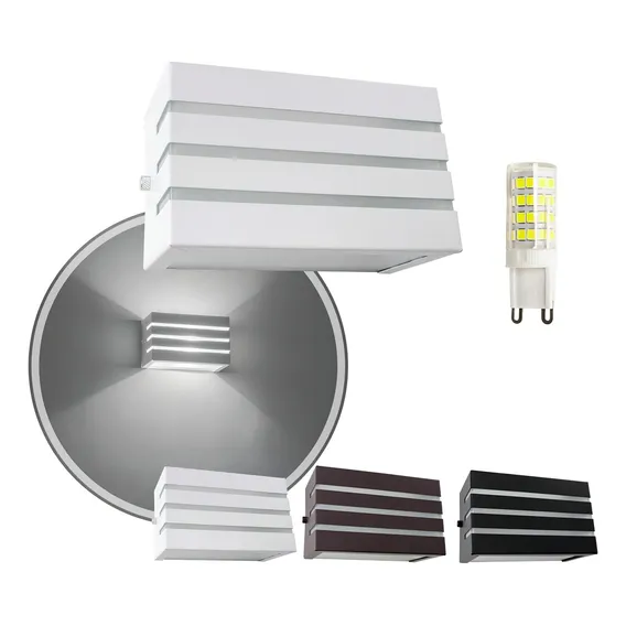 4x Arandela Frisada Luminária AlumÃnio + Led G9 5w St548 Estrutura Branco Luz Branco Quente 220v Foto 1