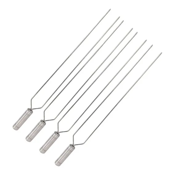 4x Espeto Duplo Inox 80cm Lâmina 6,2mm Espessura Não Enverga Foto 1