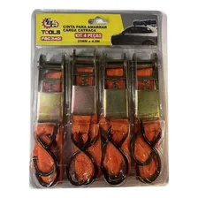 4x Kit Cinta Catraca Reforçada Amarração Carga Moto Barco Cor Laranja Foto mini 4
