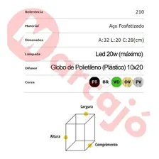 4x Lustre Arandela Globo De Polietileno 210 Preto 110v/220v Foto mini 4
