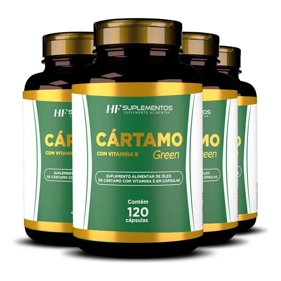 4x Óleo De Cártamo Com Vitamina E 120 Caps Hf Suplementos Foto 1