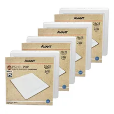 4x Plafon Painel Avant Embutir Quadrado Led 24w Branco Foto  mini 1