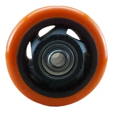 4x Roda Rodinha De Pu 3 Pol Rolamento Esfera Furo 10mm Foto mini 2