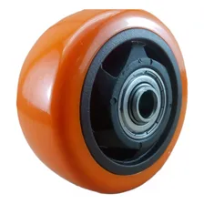 4x Roda Rodinha De Pu 3 Pol Rolamento Esfera Furo 10mm Foto mini 4