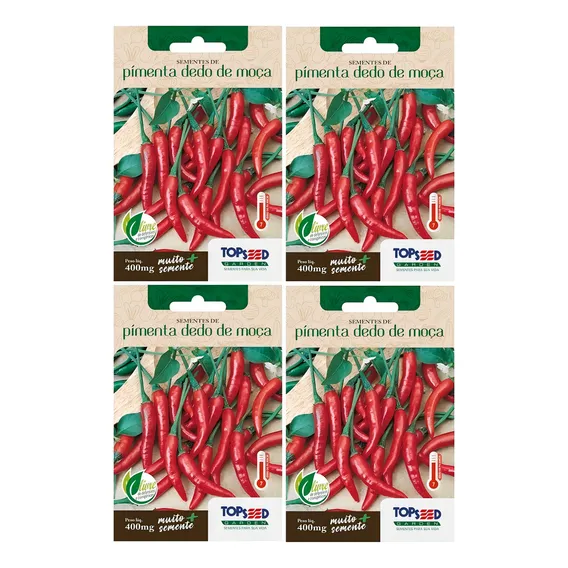 4x Sementes Pimenta Dedo De Moça Topseed Foto 1