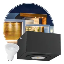 4x Spot Sobrepor Teto Beiral AlumÃnio + Led Dicroica Mf270 Estrutura Preto Foto mini 1