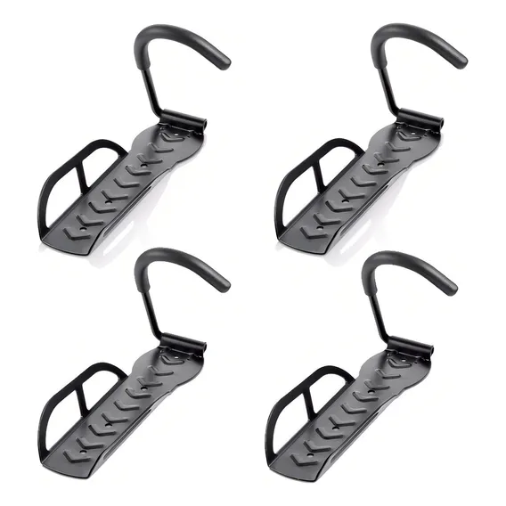4x Suporte Parede Vertical Gancho Para Pendurar Bicicleta Cor Preto Foto 1