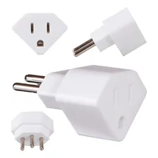 5 Adaptador Tomada Americana Brasileira Branco 3 Pinos 10a Foto  mini 1