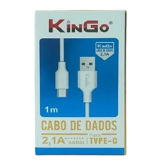 5 Cabo Dados Carga Kingo Type C Ip8 1m 2.1a Atacado Cor Branco Foto 1