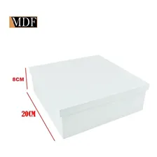5 Caixa Quadrada Tampa De Sapato 20x20x8 Mdf Madeira Pintado Cor Branco Foto mini 1