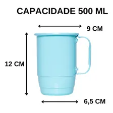 5 Canecas AlumÃnio Azul Universitária Capacidade 500ml Foto mini 3
