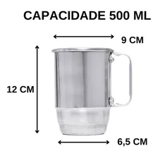 5 Canecas De AlumÃnio Polido P/ Cerveja Gelada Universitária Foto mini 3