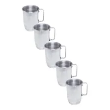 5 Canecas De AlumÃnio Polido P/ Cerveja Gelada Universitária Foto mini 1