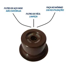 5 Cápsulas Três Corações Reutilizável Marrom Foto mini  3
