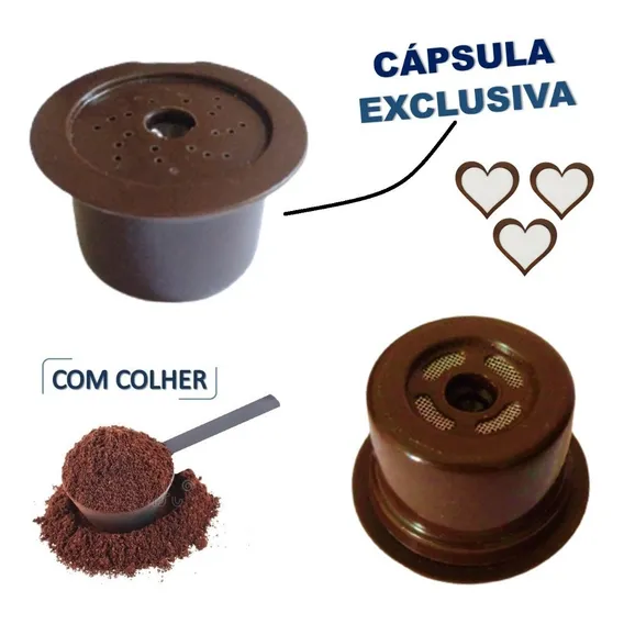 5 Cápsulas Três Corações Reutilizável Marrom Foto 1
