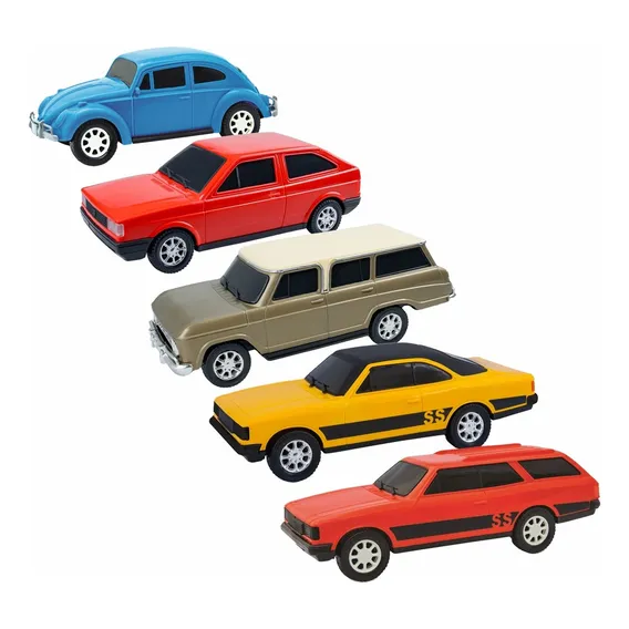 5 Carrinhos De Brinquedo - Gol Opala Caravan Fusca Veraneio Foto 1
