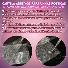5 Cartelas Aba Adesivo Dupla Face Unhas Postiças 120 Un Foto mini 2