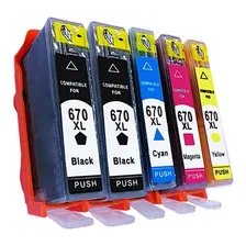 5 Cartuchos 670xl Deskjet Ink Advantage 4615 5525 4625 3525 Foto mini 1