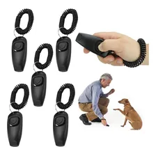 5 Clicker Apito Pet Adestramento 2 Em 1 Treinamento Cachorro Cor Preto Foto mini 1
