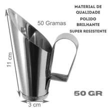 5 Conchas Para Cereais Grãos 50grs Medidor Inteiro Aço Inox Cor Cinza Foto mini 4