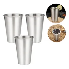 5 Copos Aço Inox 500 13 Cm Com Borda Inquebrável Coquetel Cor Cromado Inox Foto mini 1