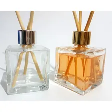 5 Difusor Aromatizador Vidro Cubo 50ml Tampa Luxo + Varetas Foto mini 1