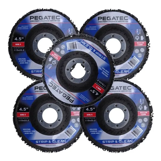 5 Discos Remulver 115mm Strip & Clear Pegatec Cor Preto Foto 1