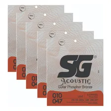 5 Encordoamento Para Violão Aço 010 Sg Phosphor Bronze Foto mini 1