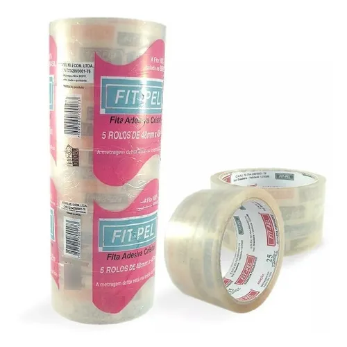 5- Fitas Adesivas Durex Transparente 48mm X 45m Pacote.e. Cor Fita Adesiva Transparente Fita Adesiva Transparente Foto 1
