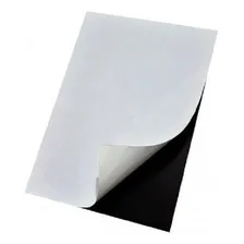 5 Folhas Manta Imantada Adesivada A4 0,3mm Imã Geladeira Foto mini  2