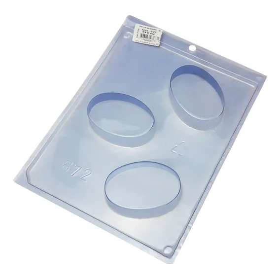 5 Formas De Acetato Simples Para Chocolate Oval Confeitaria Cor Cristal Foto 1