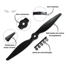 5 Helices Mhs 10/5 Para Motores Elétricos Aproximadamente 1000kv Aeromodelo Cor Preto Foto mini 3
