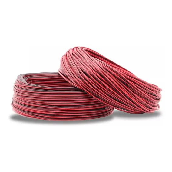 5 Metros Cabo Flat 2 Vias 22awg - Preto E Vermelho Foto 1