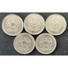 5 Moedas Antigas De 5 Centavos De Cruzado De 1987 Do Brasil Foto mini 4