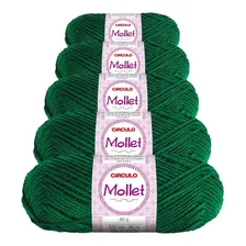 5 Novelos Lã Mollet 40g Crochê / Tricô - Círculo Cor 0453 - Trevo Foto mini 1