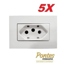 5 Pç Tomada P/ Moveis Margirius 2p T Branca 20a 250v Nbr Cor Branco Foto mini 2