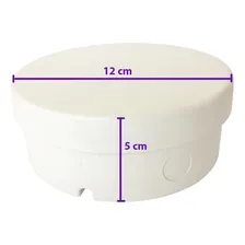 5 Peças Caixa Sobrepor Cftv Redonda Hermética Branca 12x5cm Foto mini 4