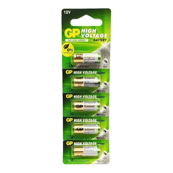 5 Pilhas Alcalina Bateria A23 Gp Batteries 23ae 12v Portão Foto 1