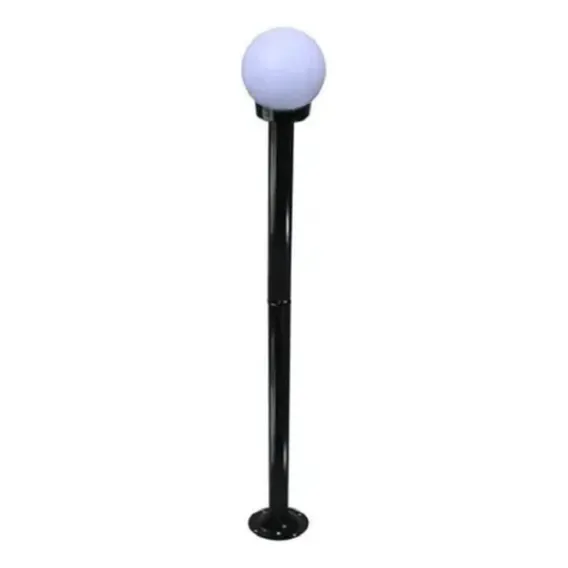 5 Poste Jardim 1,18m Aço Fosfatizado. ! Cúpula Preto Estrutura Preto Foto 1